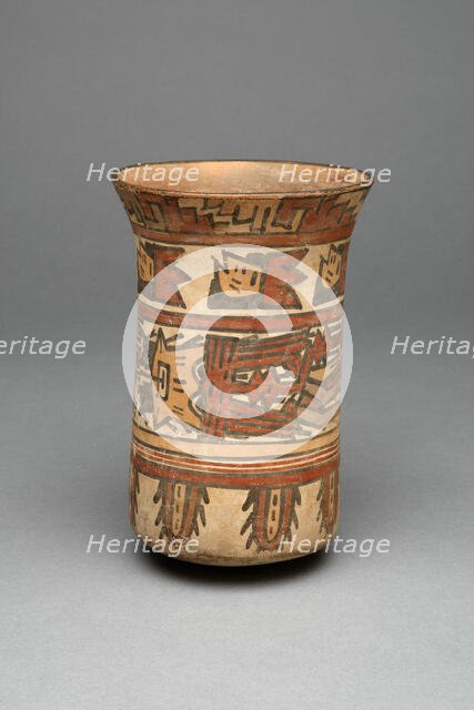 Beaker with Bands Containing Abstract Motifs, 180 B.C./A.D. 500. Creator: Unknown.