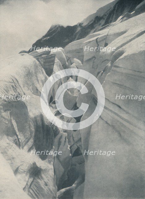 'Yawning Crevasse By The Bergli Above Grindelwald', c1935. Artist: Unknown.