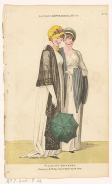 Magazine of Female Fashions of London and Paris. No. 31: London, September, 1800: Walking..., 1800. Creator: Unknown.