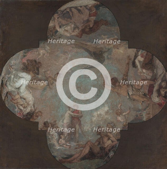 Esquisse pour le plafond de la salle des mariages de la mairie du 4ème : Le Mariage, 1878. Creator: Fernand Cormon.