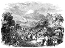 Pah, or fortified village, of the natives in the province of New Plymouth..., 1860. Creator: Unknown.