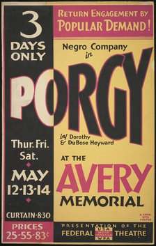 Porgy, Hartford, CT, 1938. Creator: Unknown.
