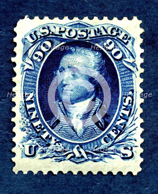 90c Washington re-issue single, 1875. Creator: National Bank Note Company.