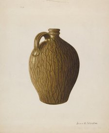 Stoneware Jug, c. 1938. Creator: Annie B Johnston.