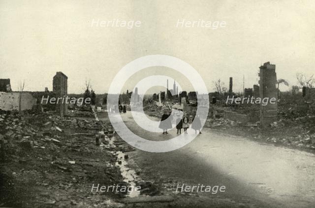 'All That Remains of Sermaize', (1919).  Creator: Unknown.