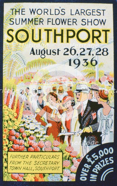 Advert for the Southport Flower Show, Lancashire, 1936. Artist: Unknown