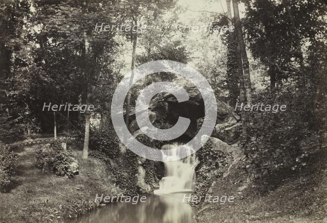 View of the Small Grotto toward the Deer Pond, Bois de Boulogne, 1858. Creator: Charles Marville (French, 1816-1879).