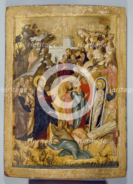 Icon of The Raising of Lazarus, 14th-15th century. Artist: Unknown.