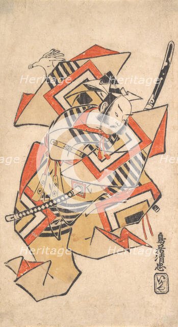 Ichikawa Danjuro II in the Scene "Wait a Moment" (Shibaraku), ca. 1715. Creator: Torii Kiyotada.