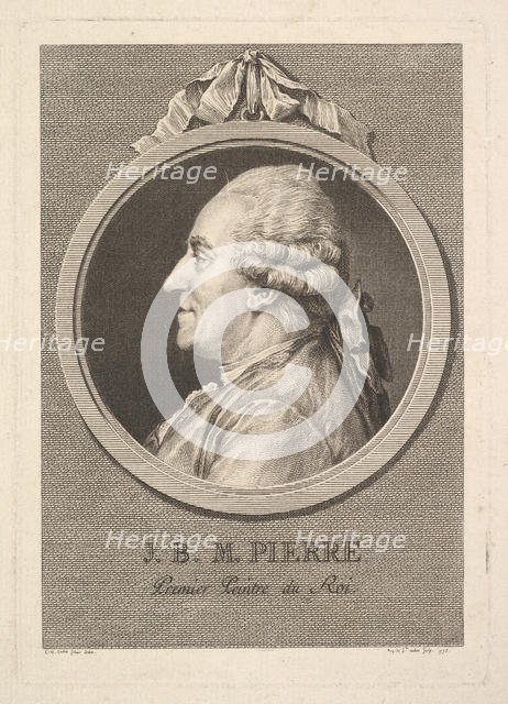 Portrait of Jean-Baptiste-Marie Pierre, 1775. Creator: Augustin de Saint-Aubin.