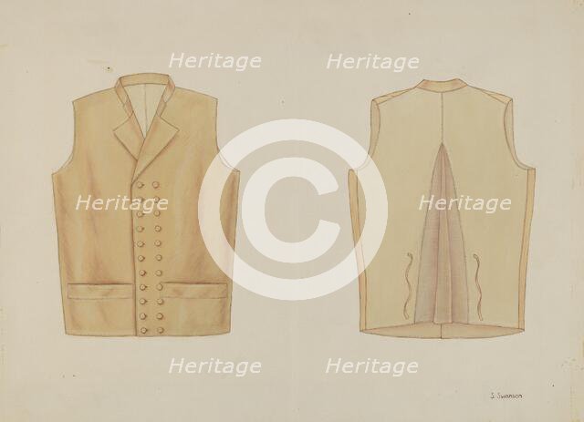 T. Jefferson's Vest, c. 1936. Creator: Syrena Swanson.