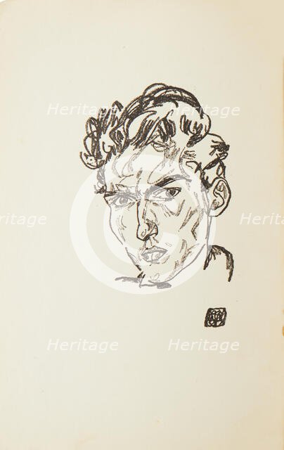 Portrait of the poet Hugo Sonnenschein (1889-1953), c1917. Creator: Schiele; Egon (1890-1918).