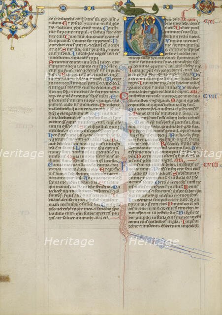 Initial D: The Trinity; Abbey Bible, about 1250-1262. Creator: Unknown.