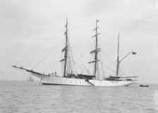 The 135 ft barque sailing ship 'Modwena', 1913. Creator: Kirk & Sons of Cowes.
