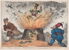The Mock Phoenix!!! Or a Vain Attempt to Rise Again, December 10, 1813., December 10, 1813. Creator: Thomas Rowlandson.