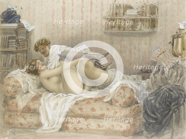 Erotic Scene. Artist: Zichy, Mihály (1827-1906)