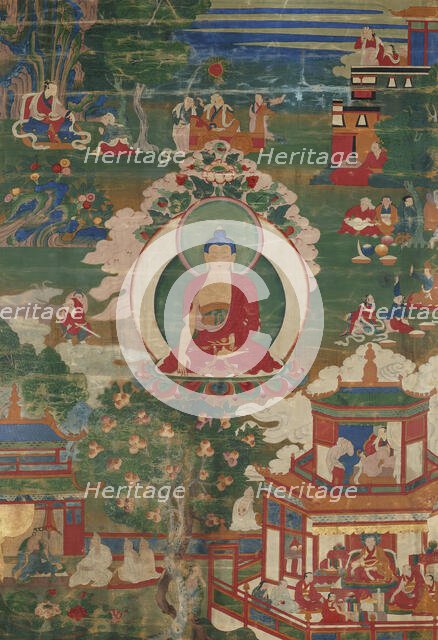 Buddha Shakyamuni and Narrative Scenes, 18th century. Creator: Anon.