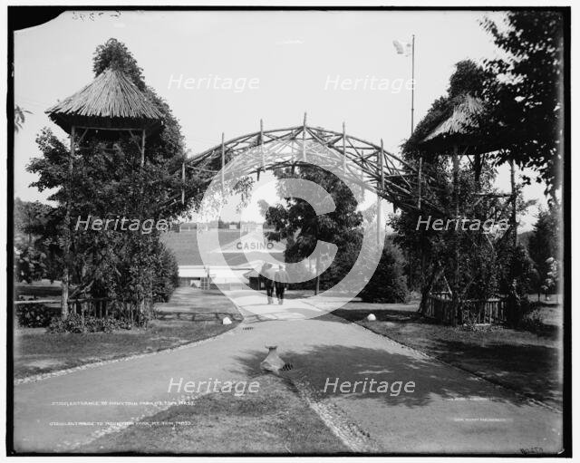 Entrance to Mountain Park, Mt. Tom, Mass., c.between 1905 and 1915. Creator: Unknown.