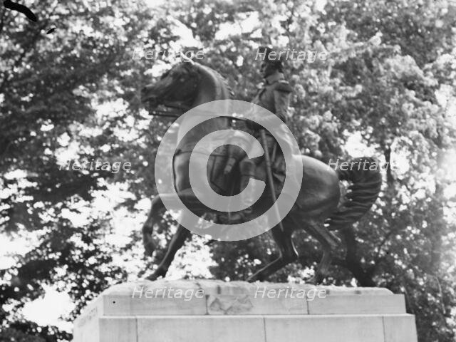 George Washington - Equestrian statues in Washington, D.C., between 1911 and 1942. Creator: Arnold Genthe.