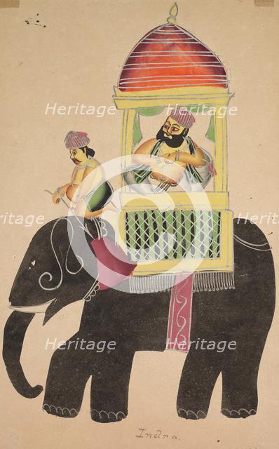 Mahant of Tarakeshwar Rides on an Elephant, 1800s. Creator: Unknown.