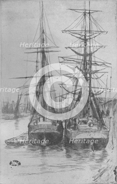 'Two Ships', 1875, (1904). Artist: James Abbott McNeill Whistler.