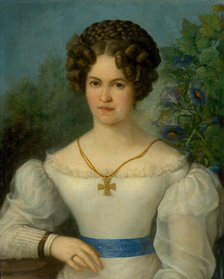 Portrait of a Young Lady in a White Dress, 1826. Creator: Jozef Ginovský.