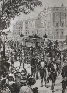 Death of Queen Maria de las Mercedes, Mercedes of Orléans (1860-1878), Madrid, Spain, 1878. Creator: Andrés Ovejero.