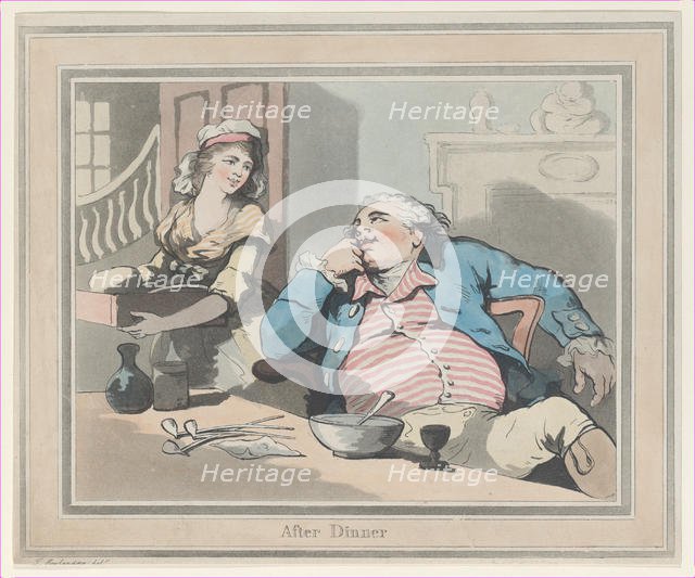 After Dinner, 1790?., 1790?. Creator: Thomas Rowlandson.