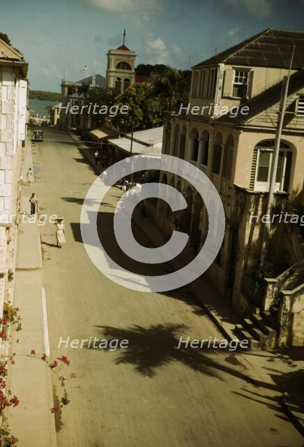 Street in Christiansted, Saint Croix, Virgin Islands, 1941. Creator: Jack Delano.
