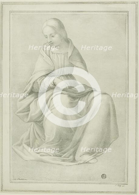 Study for Seated Figure of a Woman (Maiden), n.d. Creator: Ferdinand Piloty.