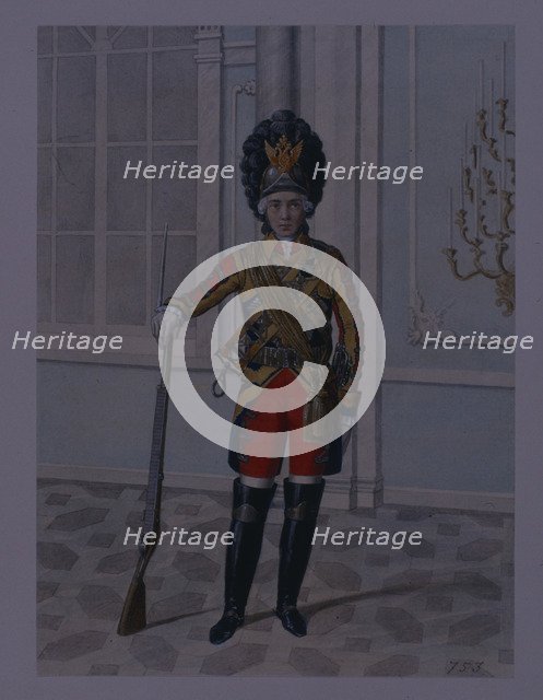 Officer of the Life Guards Cavalry Regiment in 1764-1796, Early 1840s. Artist: Terebenev, Mikhail Ivanovich (1795-1864)