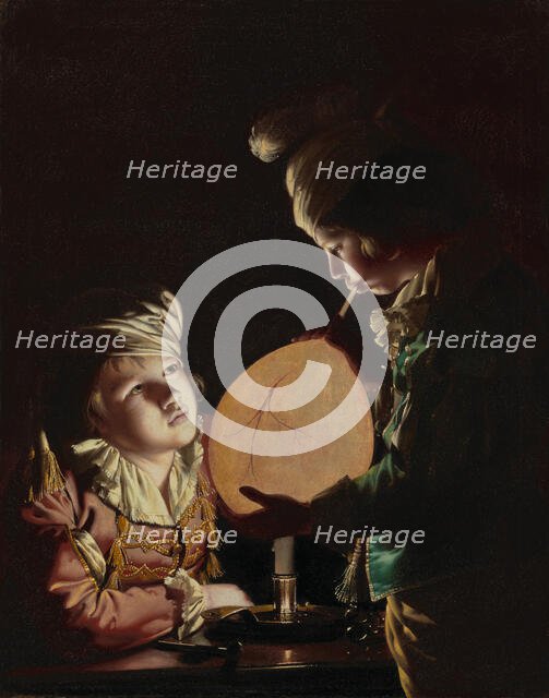 Two Boys with a Bladder, 1767. Creator: Joseph Wright of Derby.