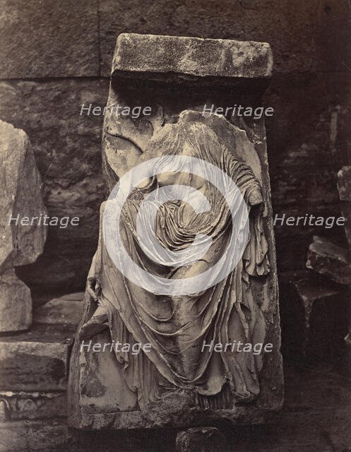 Fragment from Balustrade of the Temple of Athena Nike, Acropolis, Athens, ca. 1882. Creator: William James Stillman.