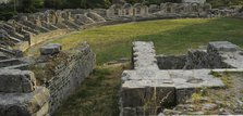 Partial view of the amphitheater ruins, ancient city of Salona, Solin, Croatia, 2018.  Creator: Unknown.