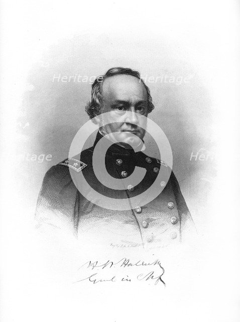 Henry Wager Halleck, American soldier, (1872).Artist: John A O'Neill