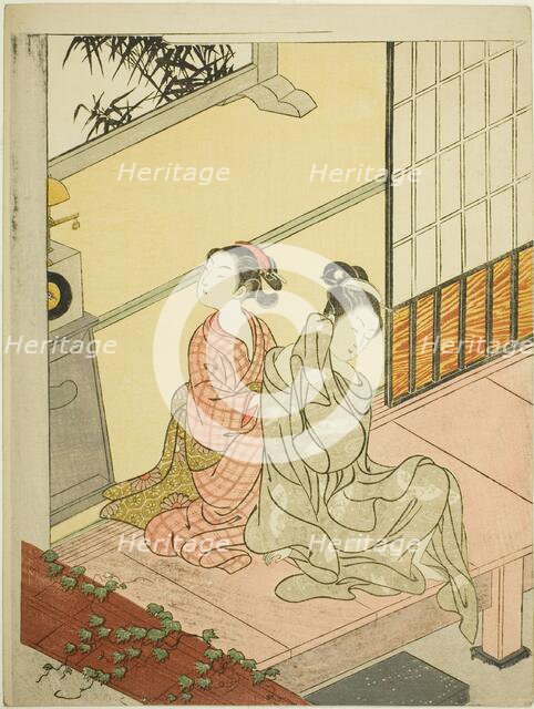 The Evening Bell of the Clock (Tokei no bansho), from the series "Eight Views of the...", c. 1766. Creator: Suzuki Harunobu.