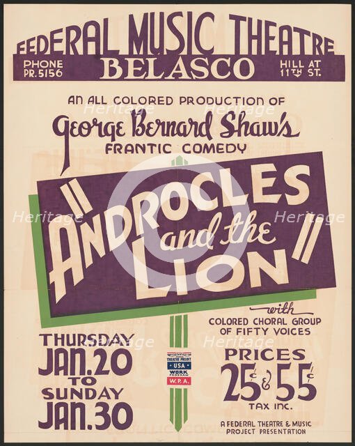 Androcles and the Lion, [193-]. Creator: Unknown.