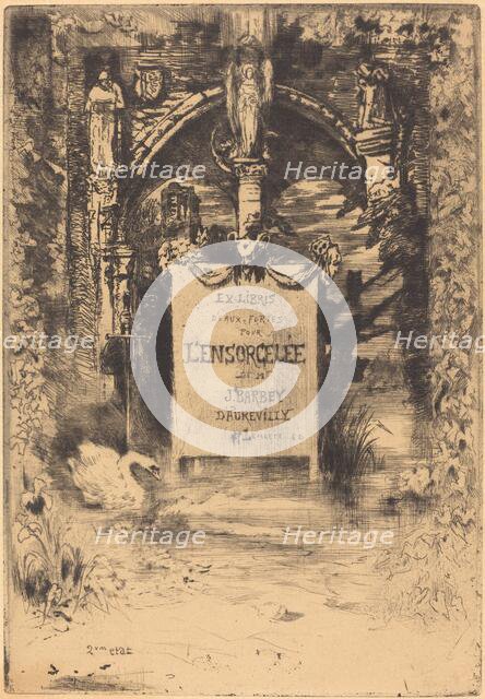 Ex-Libris pour "L'Ensorcelée" (Bookplate for "L'Ensorcelée"), c. 1883/1885. Creator: Felix Hilaire Buhot.