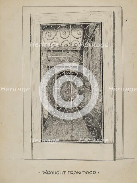 Wrought Iron Door, c. 1936. Creator: Ray Price.