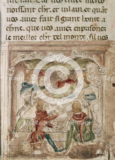 Men playing cards, c1352.  Creator: Unknown.