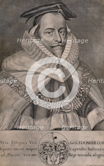 Sir Edward Coke, English lawyer, writer and politician, c1666 (1894). Artist: David Loggan.