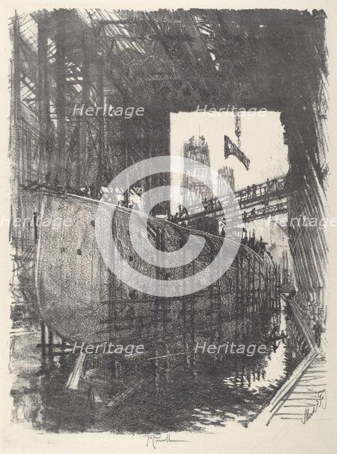 Building the Battleship, 1917. Creator: Joseph Pennell.