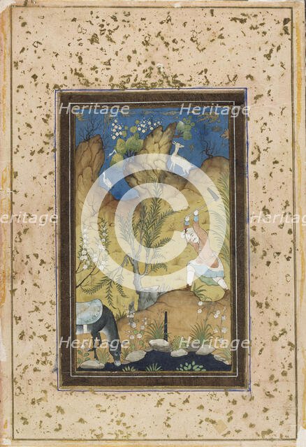 Farhad makes a staircase to the palace of Shirin, 1600-1699. Creator: Unknown.