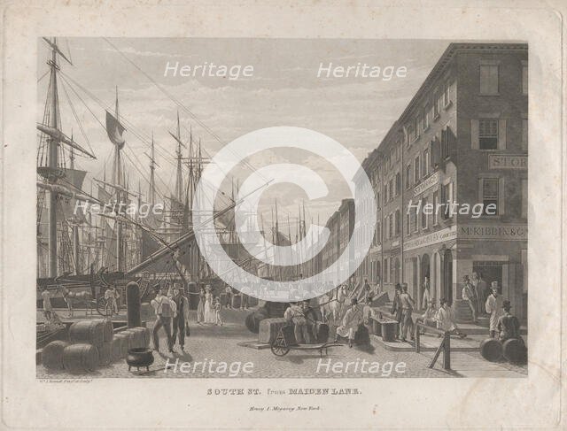 South St. from Maiden Lane, 1834. Creator: William James Bennett.