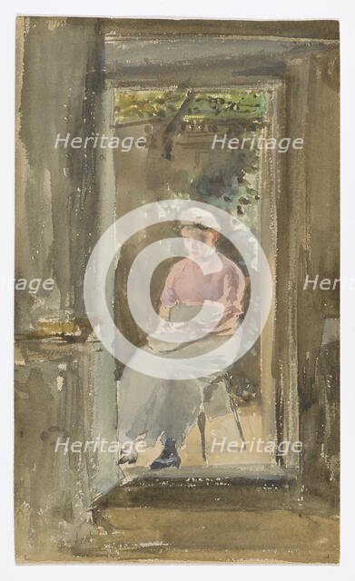 Pink Note - Shelling Peas, 1882-1884. Creator: James Abbott McNeill Whistler.