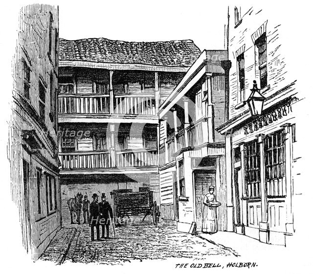 The Old Bell coaching inn, Holborn, London, 1887. Artist: Unknown