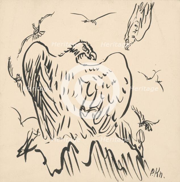 Sketch of eagles, 1940-1944. Creator: Arnold Peter Weisz-Kubincan.