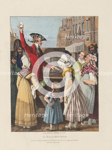 The Conjurer. From: Twenty four subjects exhibiting the costume of Paris, 1822. Creator: Chalon; John James (1778-1854).