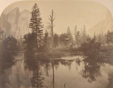River View Down Valley, Cathedral Rock on Left, 1861. Creator: Carleton Emmons Watkins.