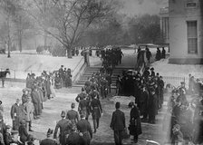 New Year's Reception At White House - Army officers Leaving War Department For Reception, 1910. Creator: Harris & Ewing.